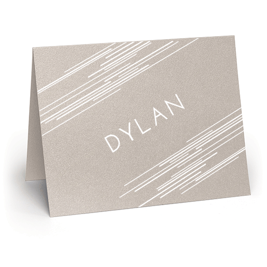 Angled Lines Folded Shimmer Note Cards